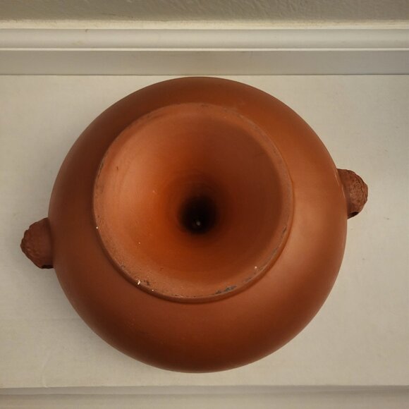 Yunnan Province Red Clay Cooking Vessel Etched Owl Chinese Symbols - Picture 6 of 11